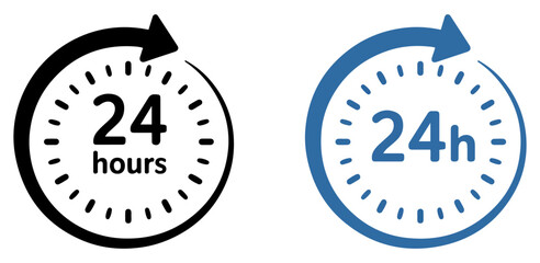 24 hours support icon vector