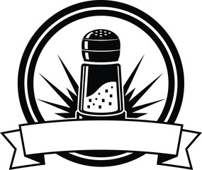 Vintage Salt Shaker Kitchen Emblem Vector