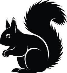 Black Squirrel Silhouette Vector Icon