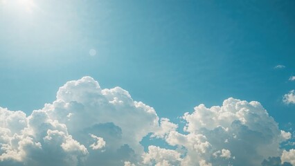 Clear sky with clouds and the sun, 1951