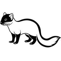 Dwarf Mongoose Silhouette Vector Illustration on White Background