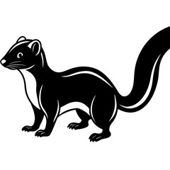 Dwarf Mongoose Silhouette Vector Illustration on White Background