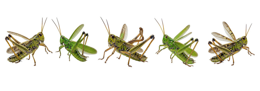 Set Of Grasshopper isolated on transparent background, Grasshopper PNG