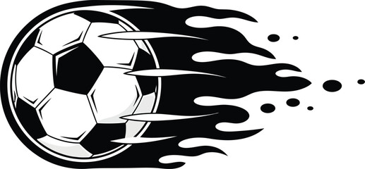 Flaming Soccer Ball Speed Illustration