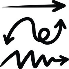 Hand Drawn Arrow and Line Doodle Set