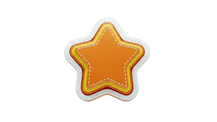 Orange Star Sticker on White Background