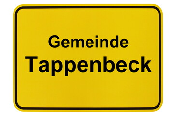 Illustration eines Ortsschildes der Gemeinde Tappenbeck in Niedersachsen	