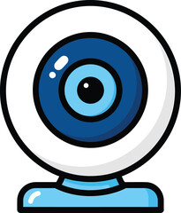 Webcam Camera Flat Icon Vector Illustration