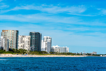 Pompano Beach, Florida with city and ocean