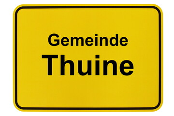 Illustration eines Ortsschildes der Gemeinde Thuine in Niedersachsen	