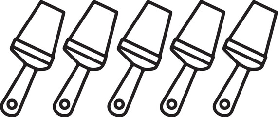 Cake server in a row spatula pastry tool also transparent background