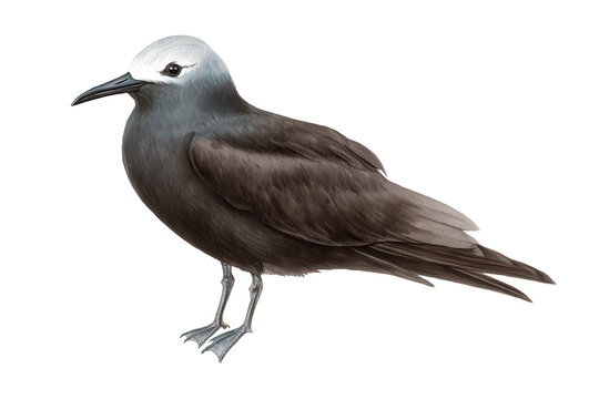 White-capped Noddy hand drawn watercolor seabird art