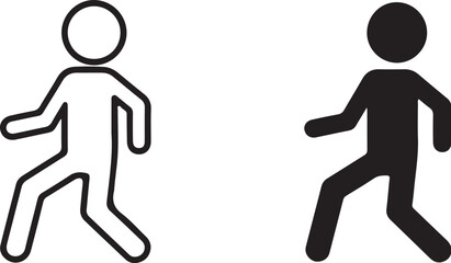 Walking person silhouette figure symbol also transparent background