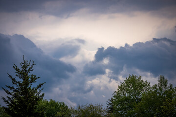 Dark, threatening clouds warn of storm ahead in the mounains of North Carolina