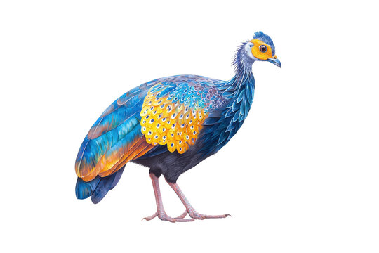 Himalayan Monal Hand Drawn Watercolor Bird Painting