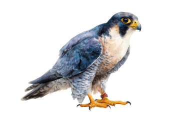 Obraz premium Peregrine Falcon hand drawn watercolor bird of prey art