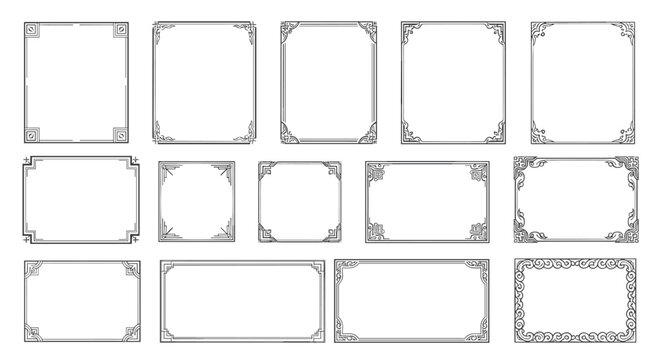 Naklejki A collection of ornate frame designs.