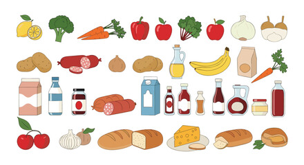 Assortment of fresh and healthy produce, arranged for a balanced diet and culinary creativity.