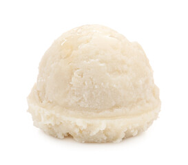 Ball of tasty ice cream isolated on white