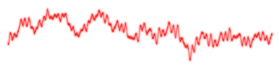 Red light wave spectrum graph analysis isolated on white background