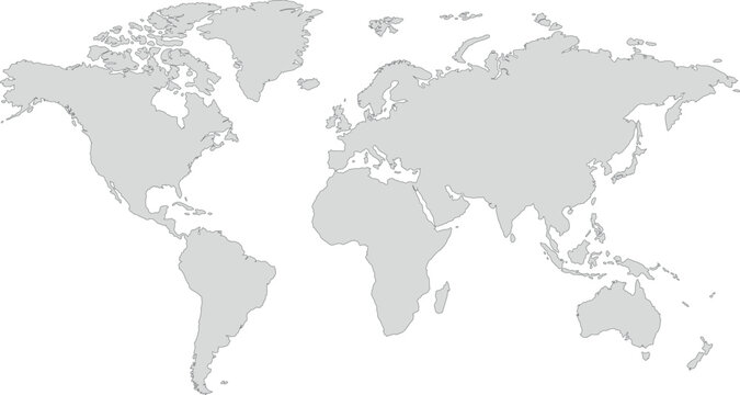 World Map &ndash; Global Countries Outline Vector