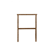 Simple rustic wooden frame with horizontal support bar, isolated on transparent background. Natural wood texture with minimal design, suitable for signs, banners, posters, announcements, menus