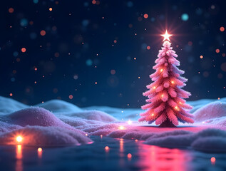 Modern Digital Christmas 2025 Neon Theme Banner