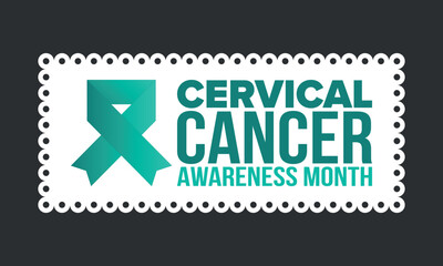 Cervical Cancer Awareness Month. Celebrate annual in January. Woman healthcare. Girl solidarity. Cancer prevention. Female disease. Medical healthcare concept. Poster, banner and background. Vector