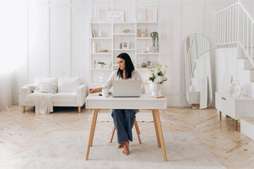 Women handle duties, Female professional manages tasks efficiently, Woman coordinates schedules and communicates digitally, An organized woman efficiently manages time and client interactions online