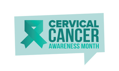 Cervical Cancer Awareness Month. Celebrate annual in January. Woman healthcare. Girl solidarity. Cancer prevention. Female disease. Medical healthcare concept. Poster, banner and background. Vector