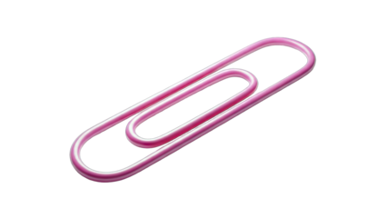 Pink Paperclip Isolated on White Background