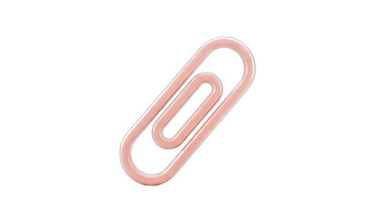 Obraz premium Pink Paperclip Isolated on White Background