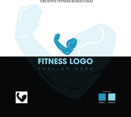 Fitness Logo. Gym, Workout, Bodybuilding, Sport Icon Design.