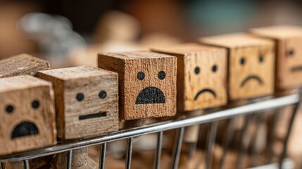 Understanding customer behavior through insight analysis to enhance product development and marketing strategies in a business environment with wooden blocks