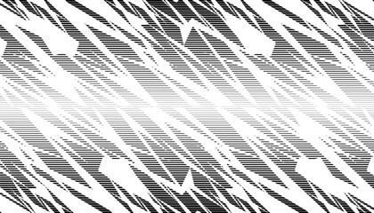 Black and white abstract geometric pattern with transition effect for modern and sporty design element. Editable graphic resource. Vector Format Illustration 