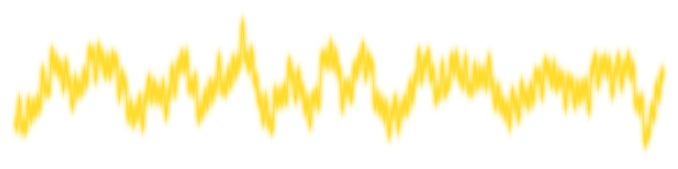 Abstract yellow light waveform spectrum isolated on white background