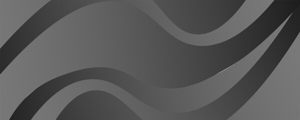 Dark grey abstract wide horizontal banner with hexagon carbon fiber grid and orange luminous lines. Technology vector background with orange neon lines