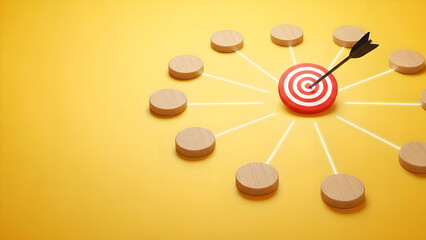 Goal Achievement Strategy Target Yellow Copy Space