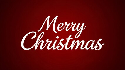 Merry Christmas text on a red background with a subtle gradient effect. Ideal for holiday greeting card, banner, or festive design.