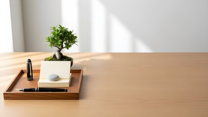 Japanese table with bonsai