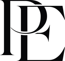 Letter PE minimalist logo