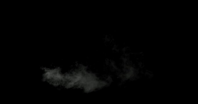 A realistic cold breath vapor effect showing visible frost vapor exhale on a dark background. Perfect for winter scenes cinematic VFX horror shots night scenes cold weather effects film production