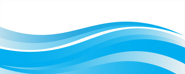 Blue and white business wave banner background. modern