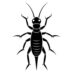 Earwig Black Silhouette Vector – Clean White Background Design