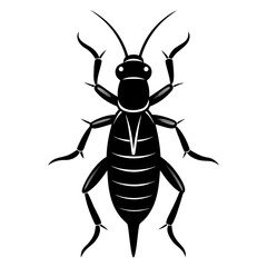 Earwig Black Silhouette Vector – Clean White Background Design