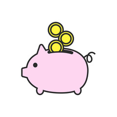 豚の貯金箱、貯金、貯蓄、コイン、カラー