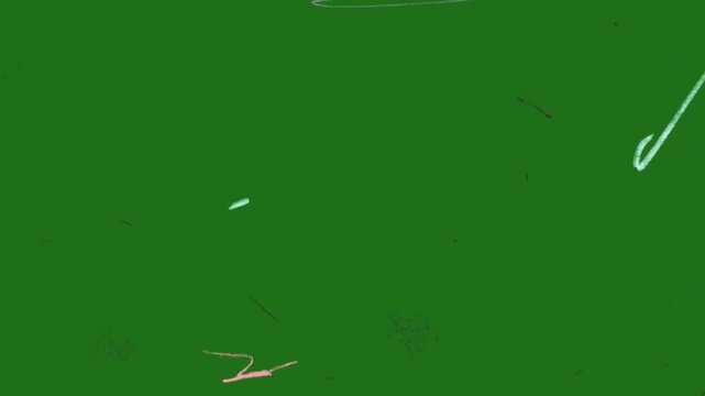 Hand Drawn Pencil Scratch and Scattered Particle Effect Green Screen 