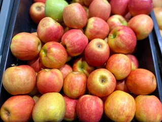 Apples in the supermarket store photo