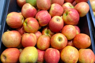 Apples in the supermarket store photo