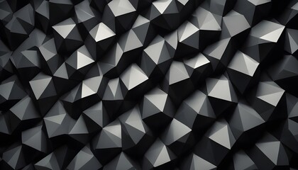 Abstract dark geometric pattern with sharp edges and 3D polygonal shapes